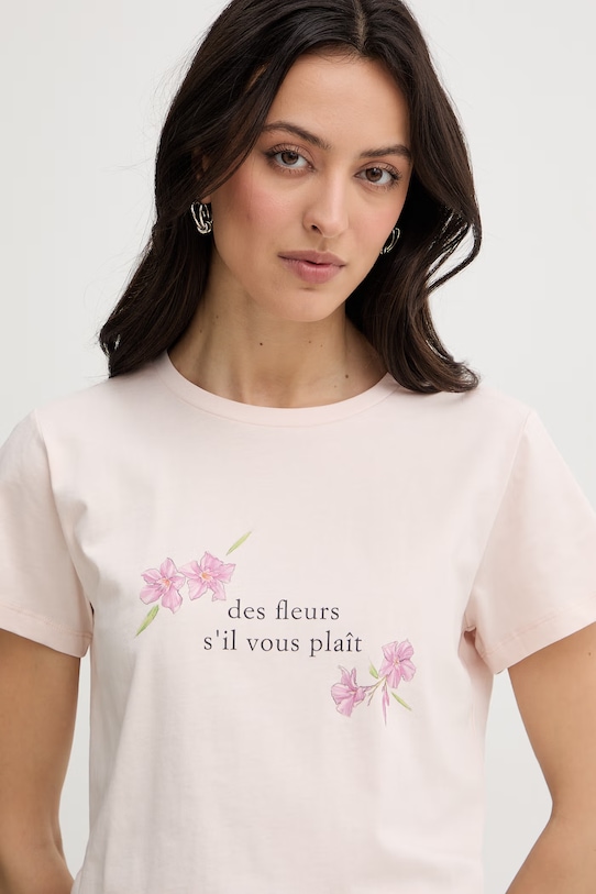 Twinset t-shirt damski bawełniany różowy 261TP2341