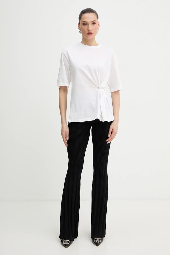 Бавовняна футболка Twinset 261TE2100 бежевий SS26