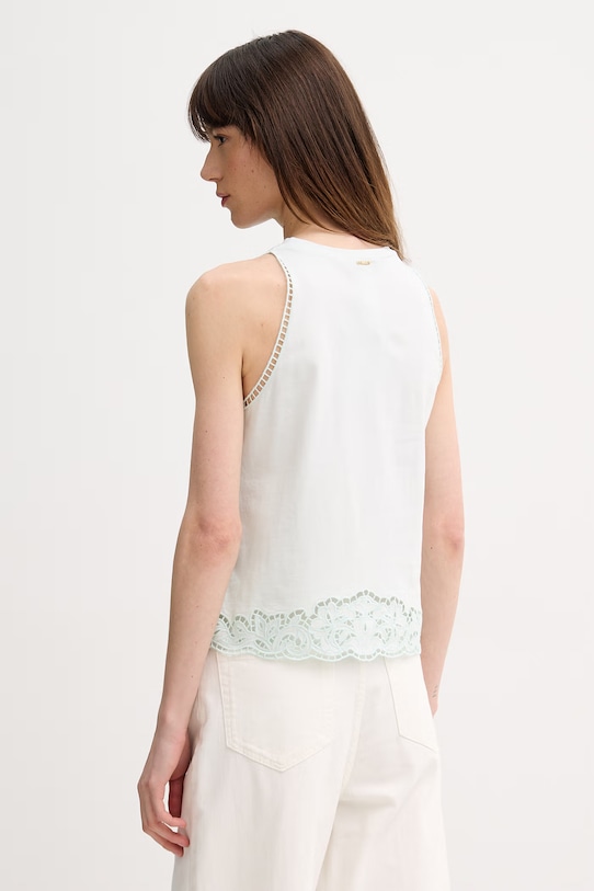 Odzież Twinset top bawełniany 261TP2441 turkusowy