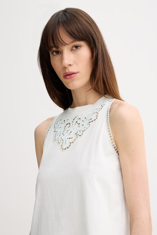 Twinset top bawełniany turkusowy 261TP2441