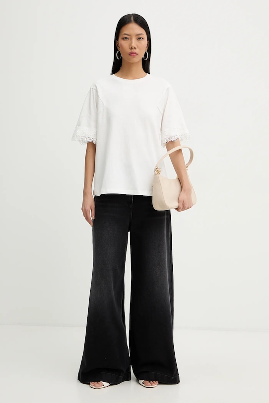 Twinset t-shirt bawełniany 261TP2110 beżowy SS26