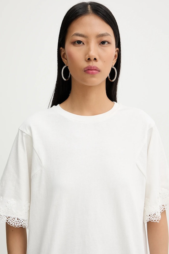 Twinset t-shirt bawełniany beżowy 261TP2110