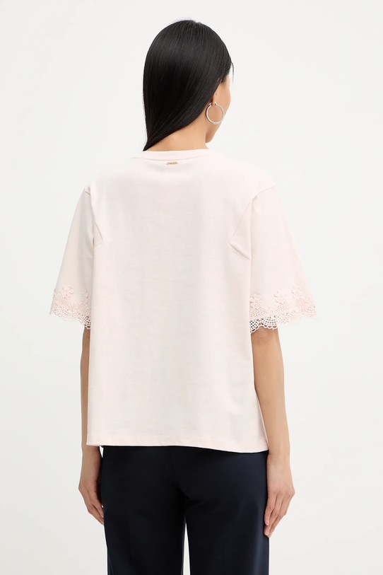 Oblečenie Bavlnené tričko Twinset 261TP2110 ružová