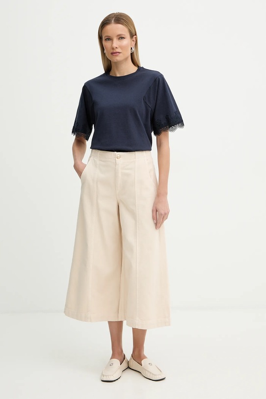 Twinset t-shirt bawełniany 261TP2110 granatowy SS26