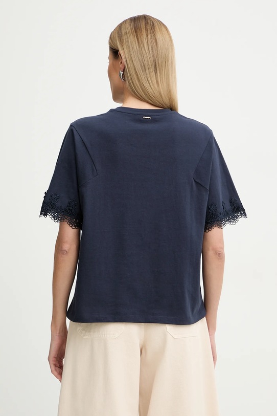 Odzież Twinset t-shirt bawełniany 261TP2110 granatowy