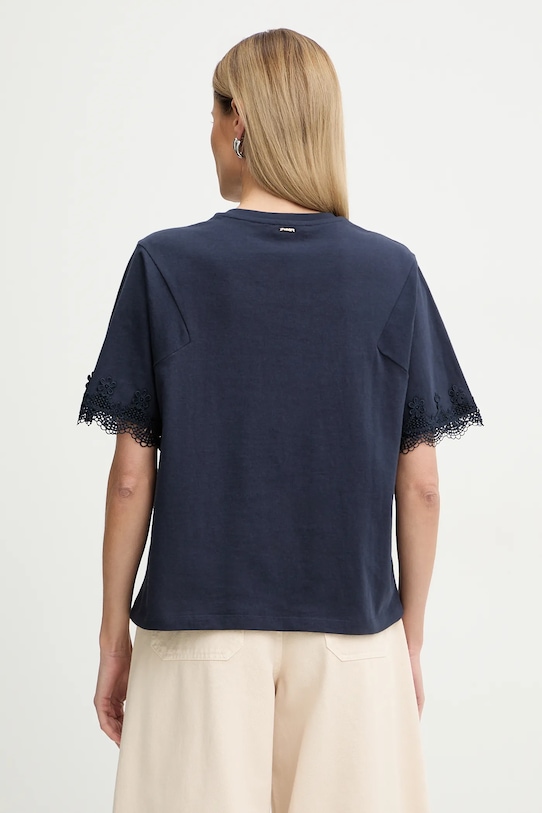 Odzież Twinset t-shirt bawełniany 261TP2110 granatowy