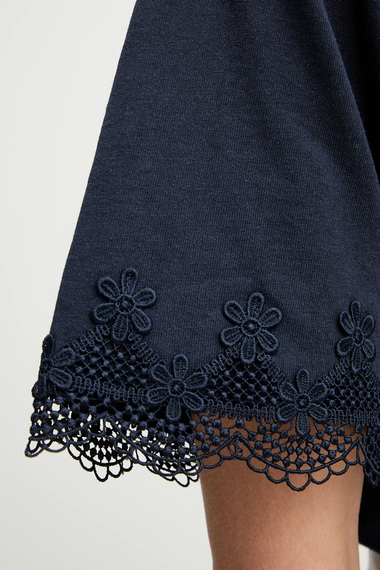 Twinset t-shirt bawełniany 261TP2110 granatowy