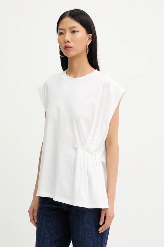 Twinset t-shirt bawełniany bawełna beżowy 261TP2112