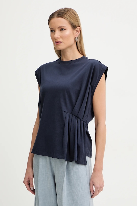 Twinset t-shirt bawełniany bawełna granatowy 261TP2112