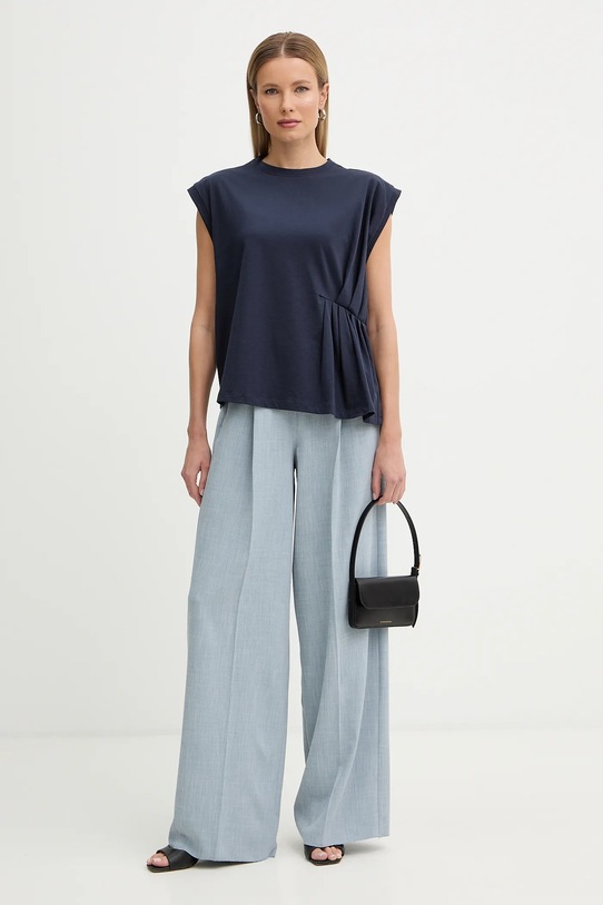 Twinset t-shirt bawełniany 261TP2112 granatowy SS26