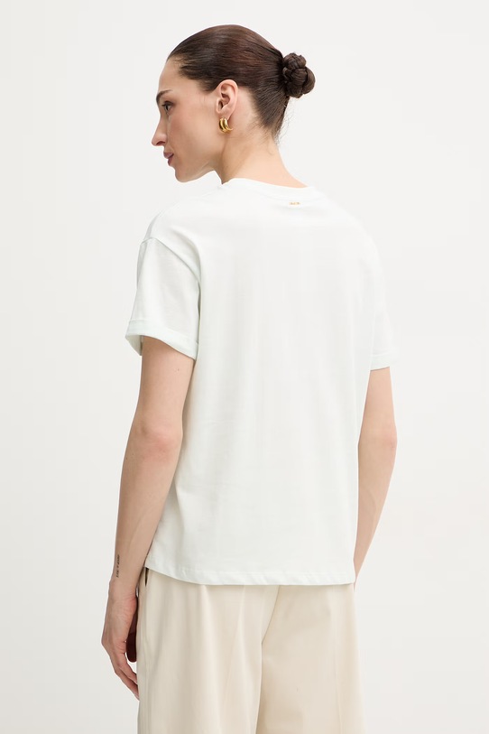 Ρούχα Βαμβακερό μπλουζάκι Twinset 261TP2343 τιρκουάζ