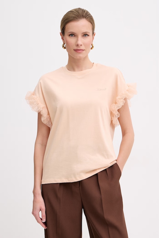 Twinset t-shirt damski pomarańczowy 261TP204A