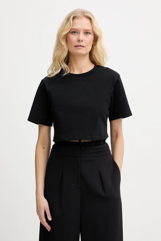 Twinset t-shirt bawełniany bawełna czarny 261TP2020