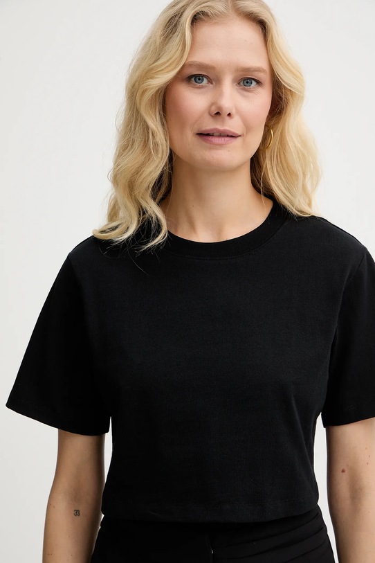 Twinset t-shirt bawełniany czarny 261TP2020