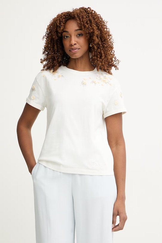 Twinset t-shirt γυναικείο βαμβακερό μπεζ 261TP202C