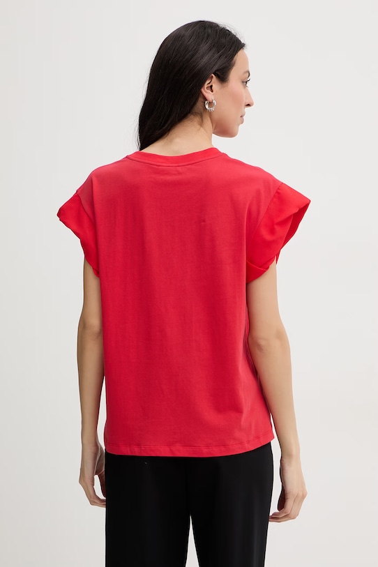 Ρούχα Twinset T-shirt γυναικείο 261LL2MLL κόκκινο