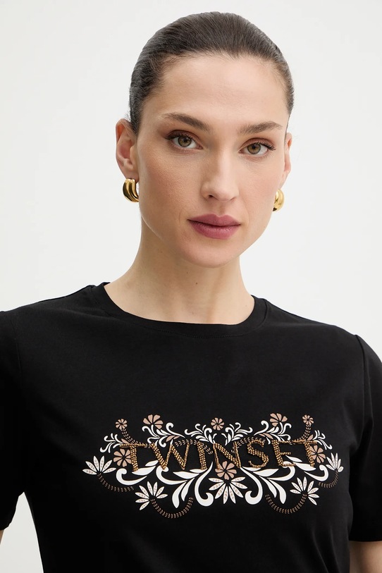 Μπλουζάκι Twinset μαύρο 261LB2NFF