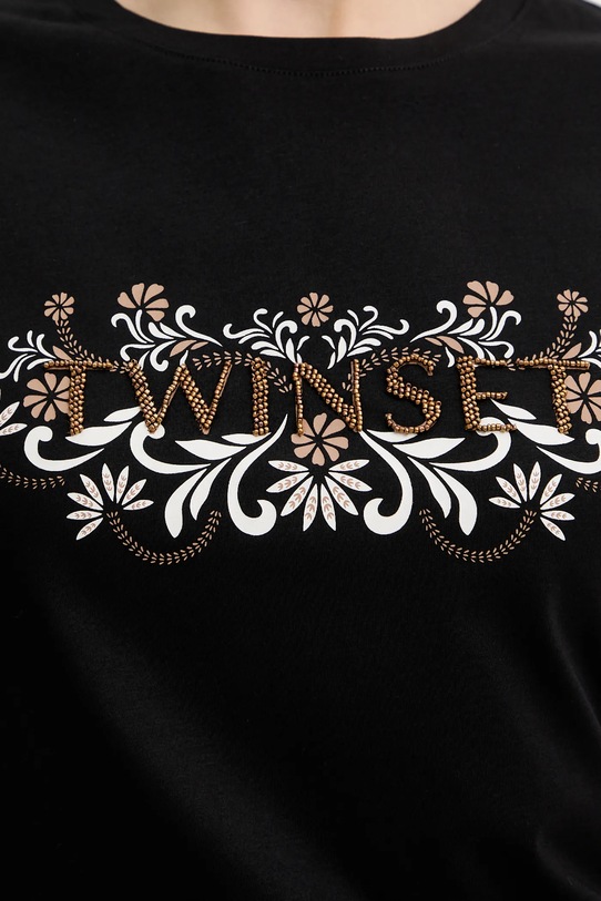 Μπλουζάκι Twinset 261LB2NFF μαύρο