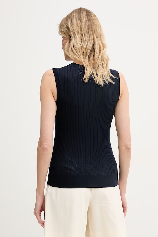 Ρούχα Lacoste Πλεκτό τοπ Γυναικείο λινό AF9988 σκούρο μπλε