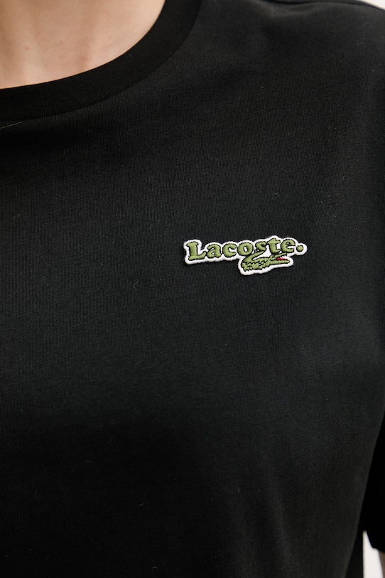 Lacoste κροπ τοπ γυναικείο βαμβακερό TF7605 μαύρο