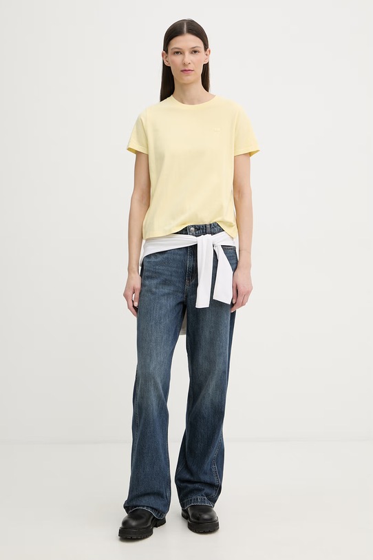 Levi's T-shirt basic damski bawełniany T2 PERFECT 005J2 żółty SS26