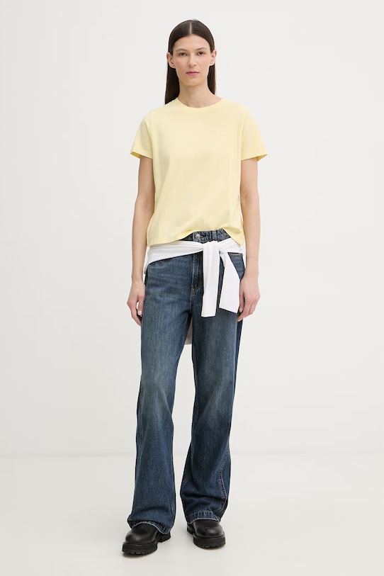 Levi's T-shirt basic damski bawełniany T2 PERFECT 005J2 żółty SS26