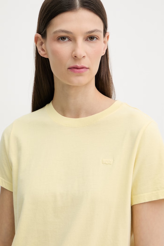Levi's T-shirt basic damski bawełniany T2 PERFECT żółty 005J2