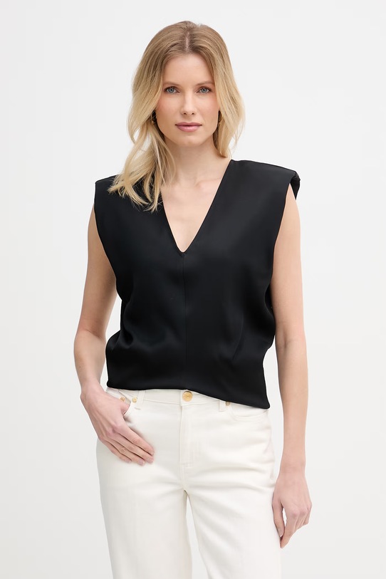 Trussardi blúzka dámska z viskózy čierna D451A000393N