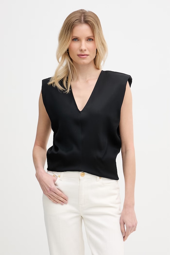 Trussardi blúzka dámska z viskózy čierna D451A000393N