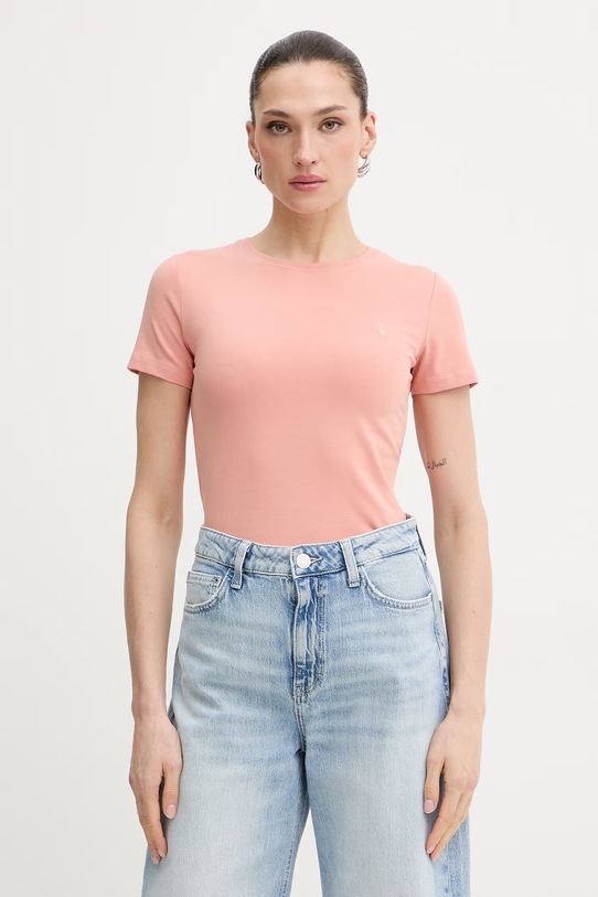 Trussardi t-shirt z elastanem pomarańczowy G1086000240N