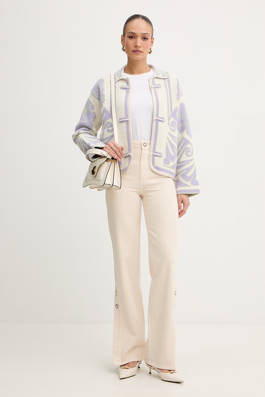 Trussardi t-shirt bawełniany G1156000243N beżowy SS26