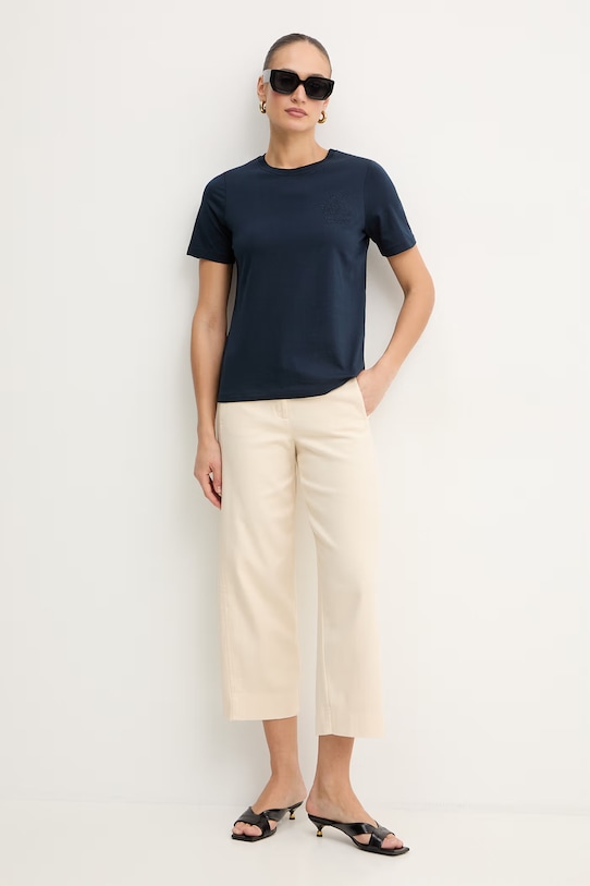 Trussardi t-shirt bawełniany G1156000243N granatowy SS26