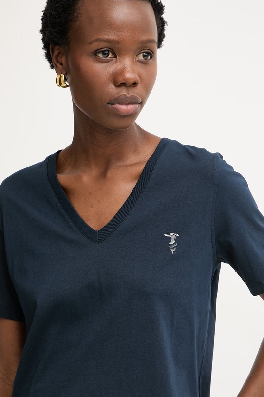 Trussardi T-shirt damski bawełniany granatowy G1266000228N