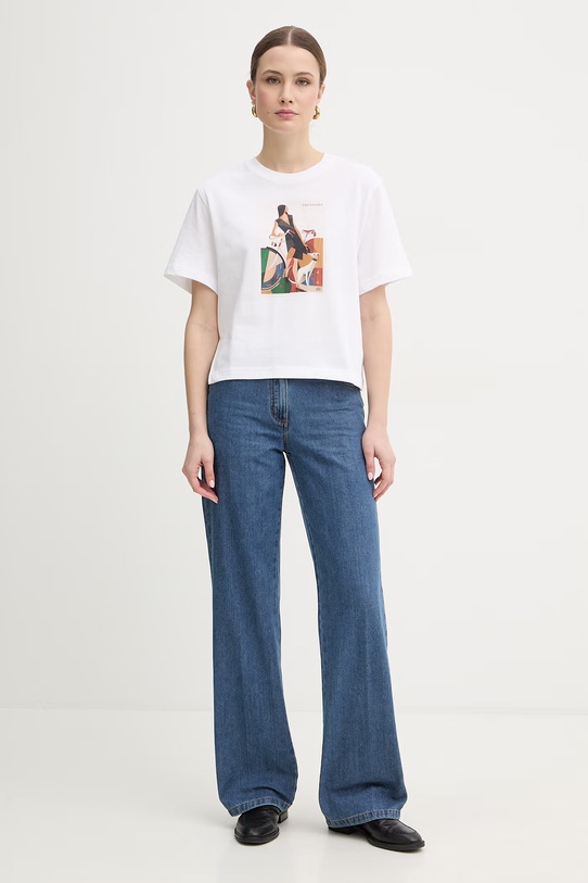 Trussardi t-shirt bawełniany G1326200269N biały SS26