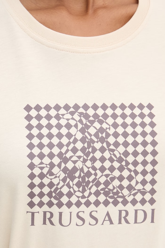 Trussardi t-shirt damski bawełniany G1346000246N beżowy