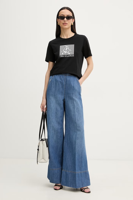 Trussardi тениска дамски от памук G1346000246N черен SS26