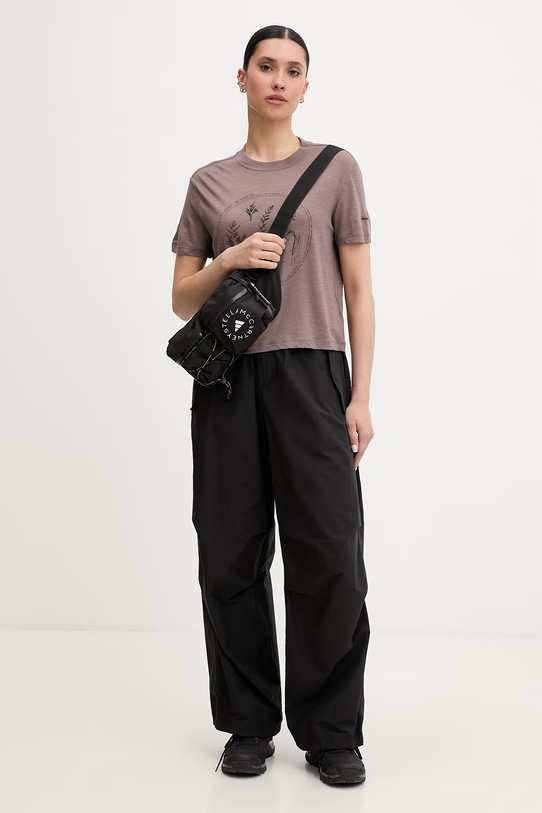 Icebreaker T-shirt damski wełniany Seed IB0A57FY0KW1 brązowy SS26