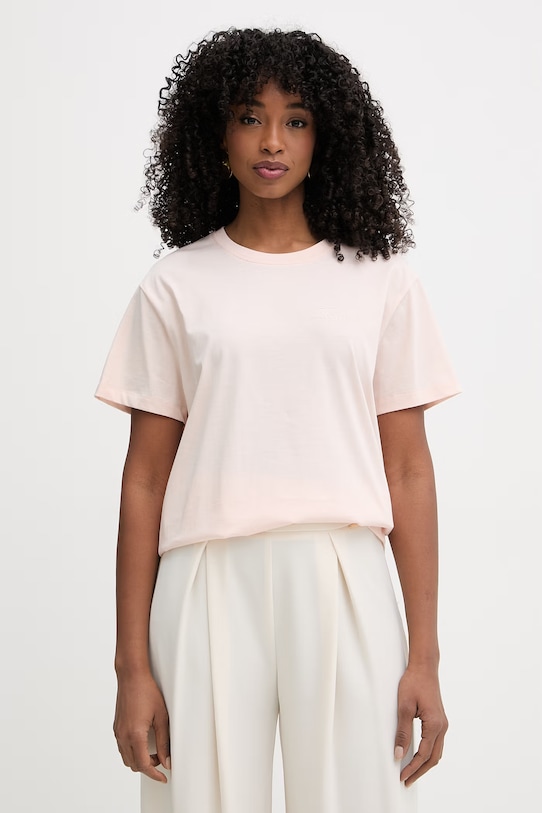 Twinset tricou basic pentru femei, din bumbac roz 261TT2450