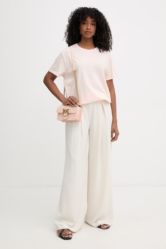 Twinset tricou basic pentru femei, din bumbac 261TT2450 roz SS26