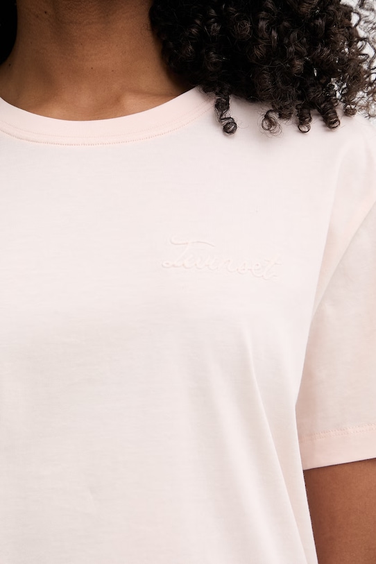 Twinset maglietta basic da donna in cotone 261TT2450 rosa