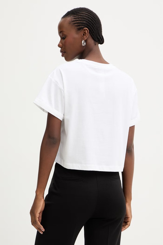 Oblečenie Twinset dámske bavlnené oversize tričko 261TT2380 biela