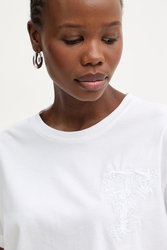 Twinset dámske bavlnené oversize tričko biela 261TT2380