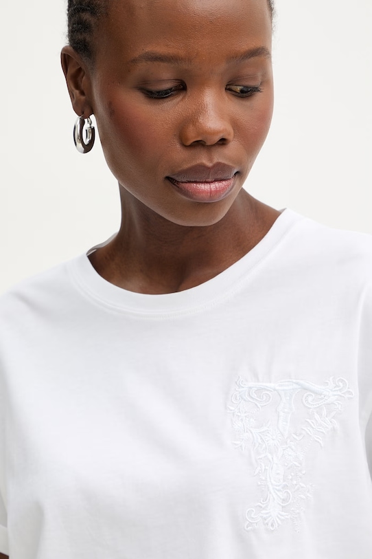 Twinset dámske bavlnené oversize tričko biela 261TT2380