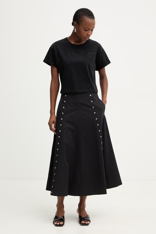 Twinset dámske bavlnené oversize tričko 261TT2380 čierna SS26