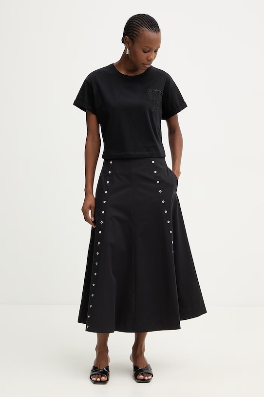 Twinset dámske bavlnené oversize tričko 261TT2380 čierna SS26