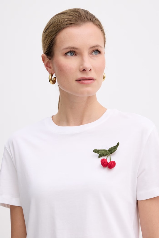 Twinset t-shirt damski bawełniany beżowy 261TT2271