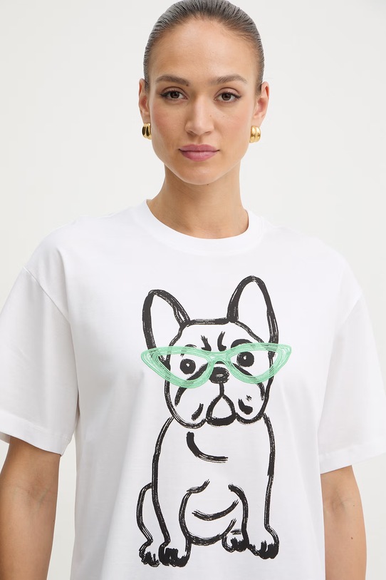 Twinset t-shirt damski bawełniany biały 261AQ2010