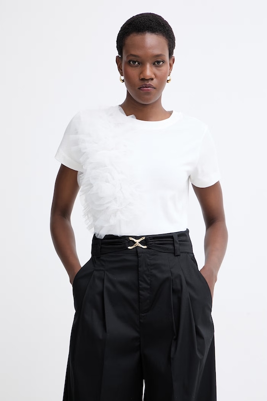 Twinset t-shirt γυναικείο βαμβακερό μπεζ 261AT2190