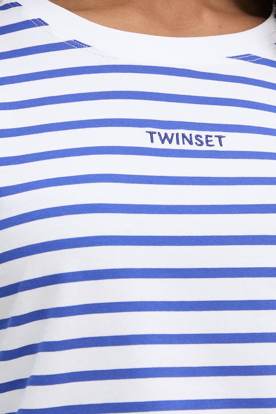 Twinset t-shirt γυναικείο από βαμβάκι με ελαστάν 261LM2GBB μπλε