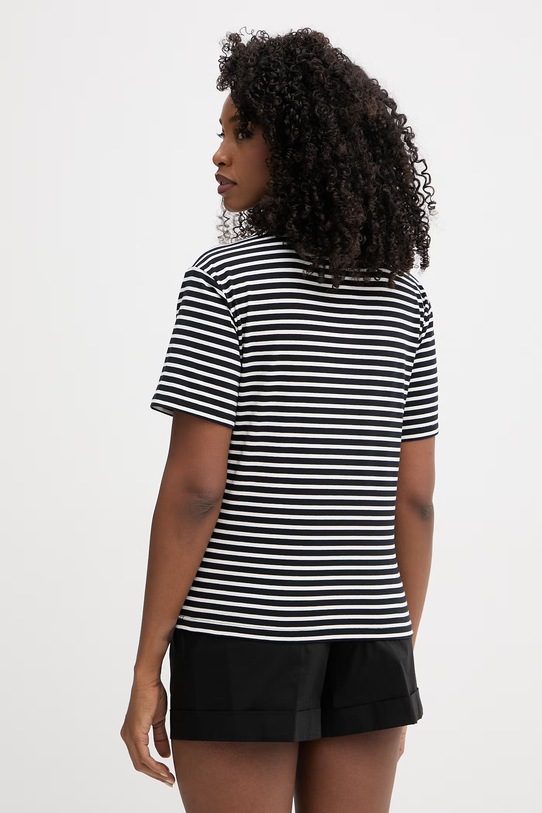 Ρούχα Twinset T-shirt γυναικείο βαμβακερό με ελαστάν 261LM2GBB μαύρο